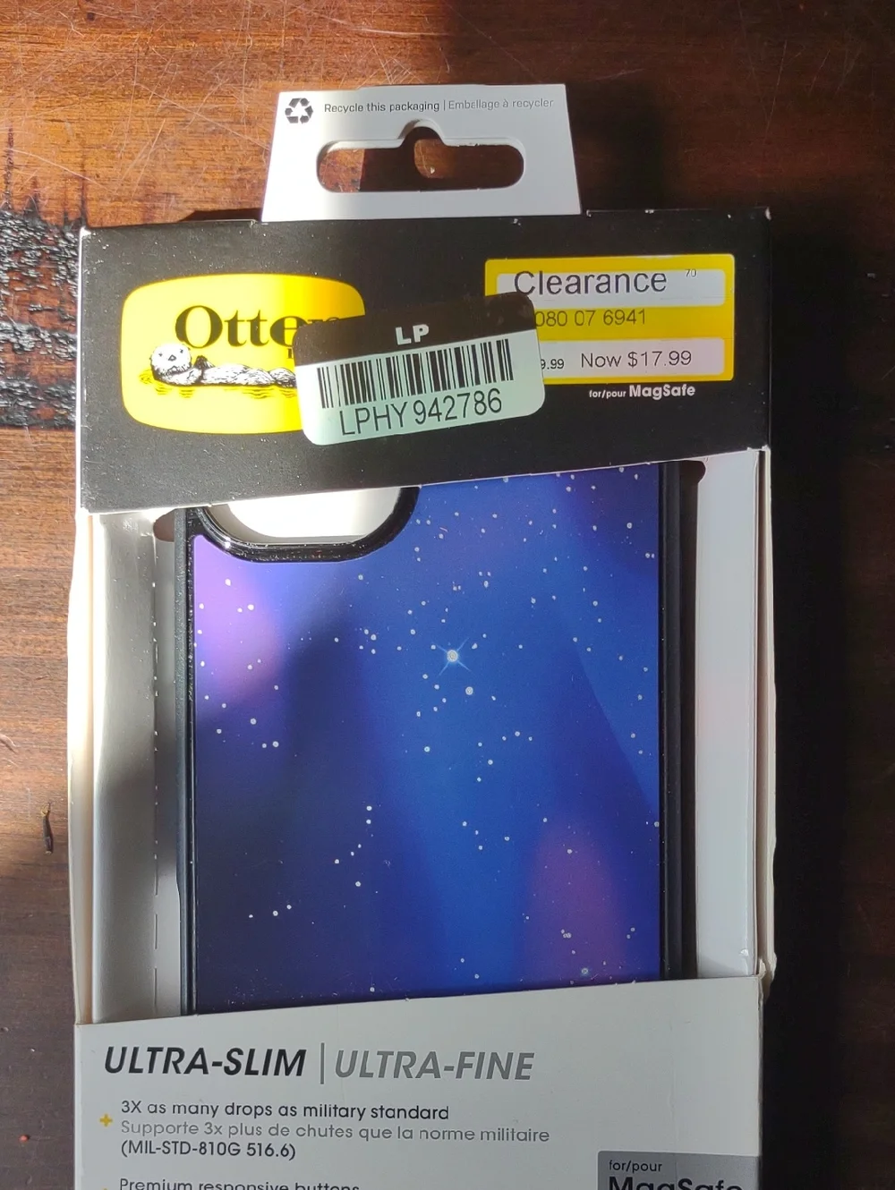 OtterBox Ultra-Slim MagSafe Case - Blue and Purple Starry Gradient